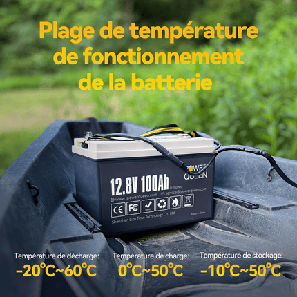 Plage de Température de Fonctionnement de Batterie LiFePO4 12V 100Ah