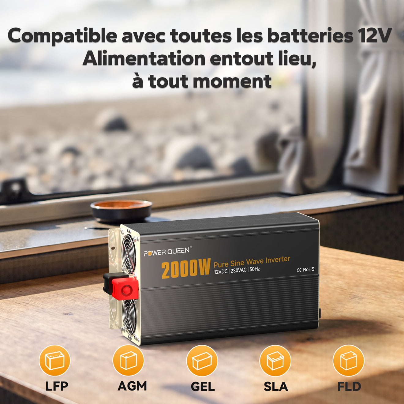 2000W DC 12V converter to AC 220-240V from Power Queen