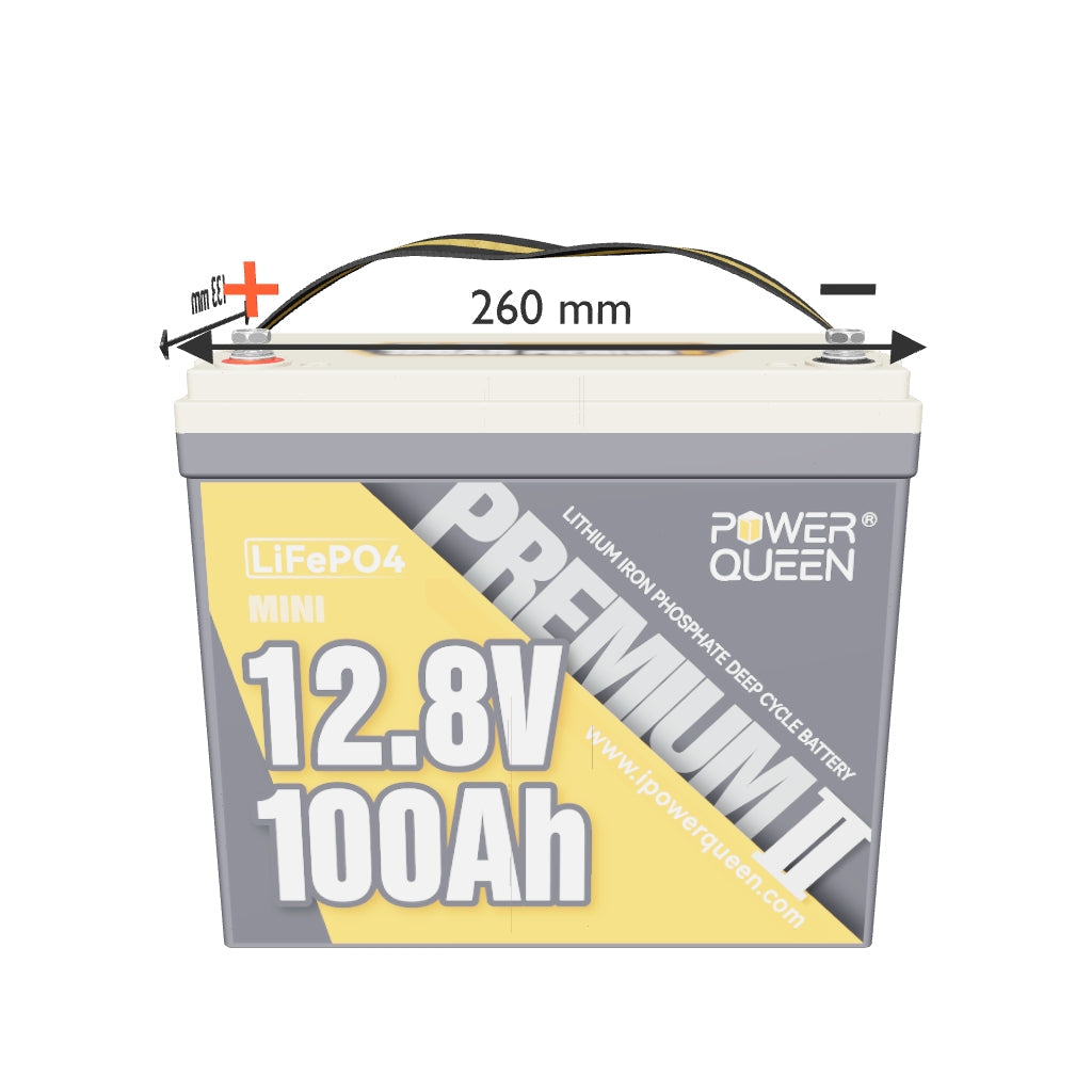 LIFEPO4 12V 100Ah Mini Battery of Power Queen con BMS 100A Integrado