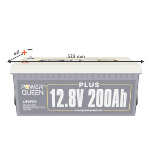 LifePO4 12V 200Ah Battery Plus Power Queen, BMS 200A integrato