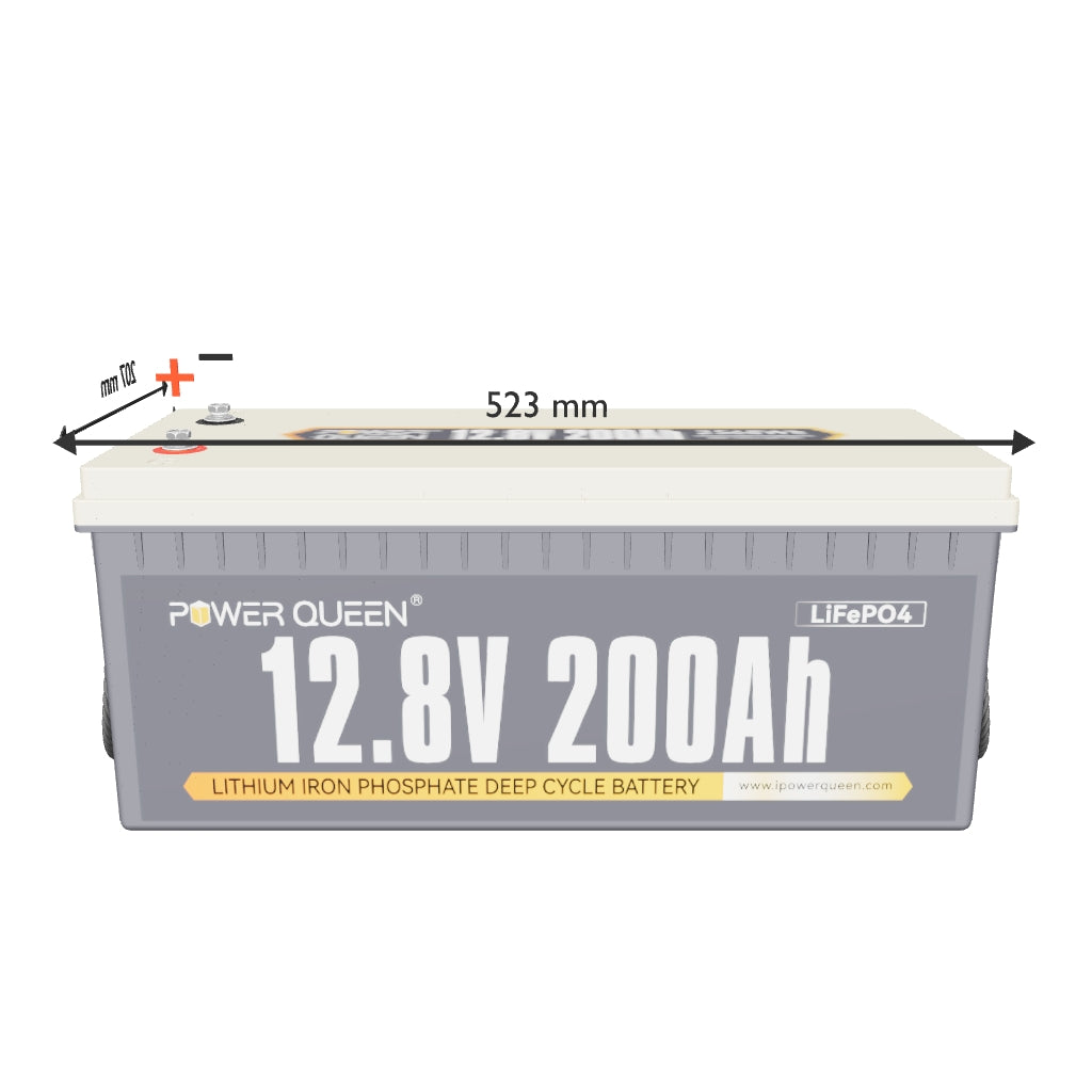 Batteria LifePO4 12V 200ah da Power Queen, BMS 100A integrato
