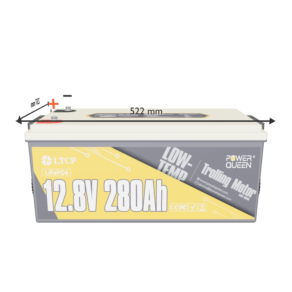 Batterie LiFePO4 12V 280Ah Basse Température de Power Queen avec BMS 200A Intégré