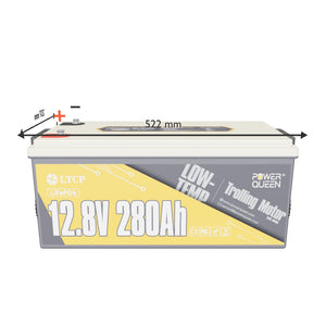 Batterie LiFePO4 12V 280Ah Basse Température de Power Queen avec BMS 200A Intégré