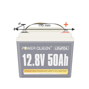 Batteria LifePO4 12V da 50 AH da Power Queen con BMS 50A integrato