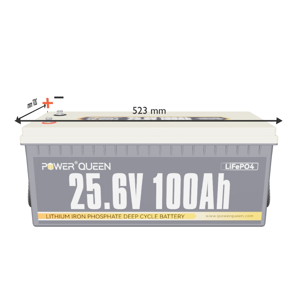 Batteria LifePO4 24V 100Ah da Power Queen, BMS 100A integrato