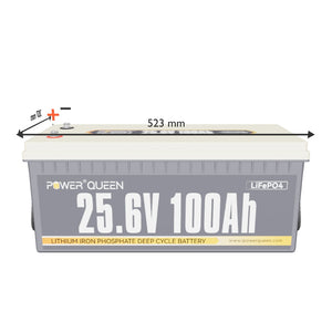Batteria LifePO4 24V 100Ah da Power Queen, BMS 100A integrato